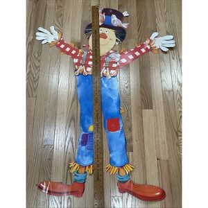Vintage Amscan Jointed Scarecrow Die Cut Halloween Fall Decor 45"
